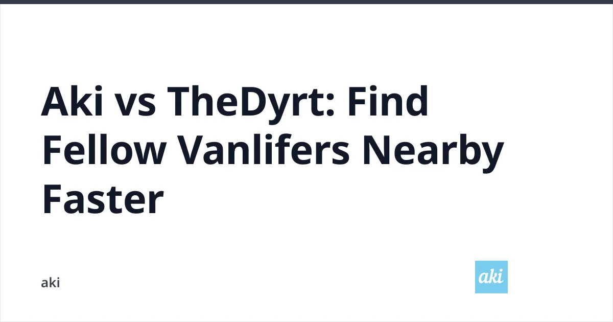 Aki vs TheDyrt: Find Vanlifers Nearby Faster
